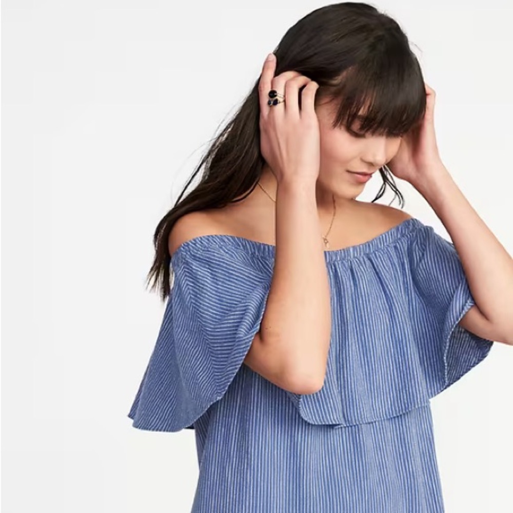 Off Shoulder Chambray